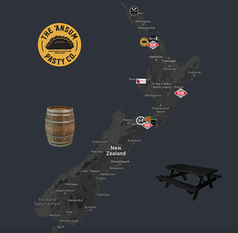 The 'Ansum Pasty Co. - Map